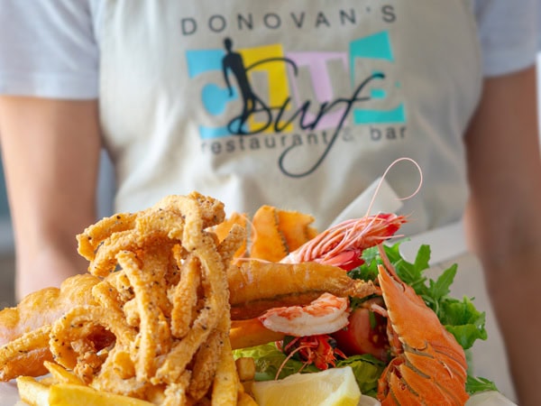 seafood selection at Donovan’s Surf Club Restaurant & Bar, Coffs Harbour