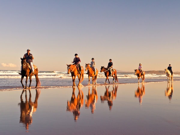 horseback rides along Boambee Beach, HWH Stables