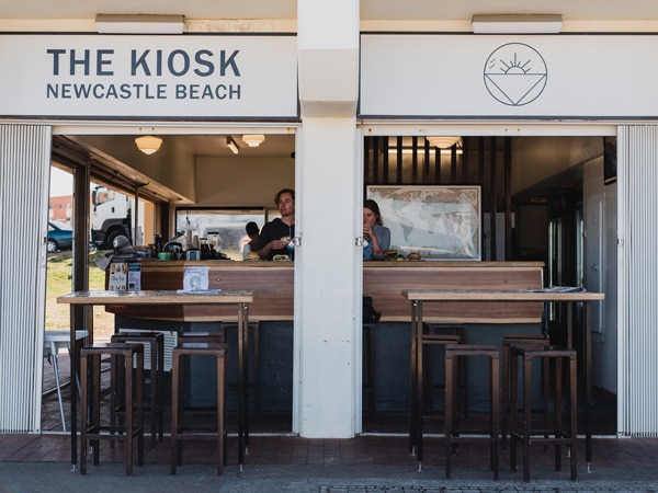 the cafe exterior of The Kiosk, Newcastle