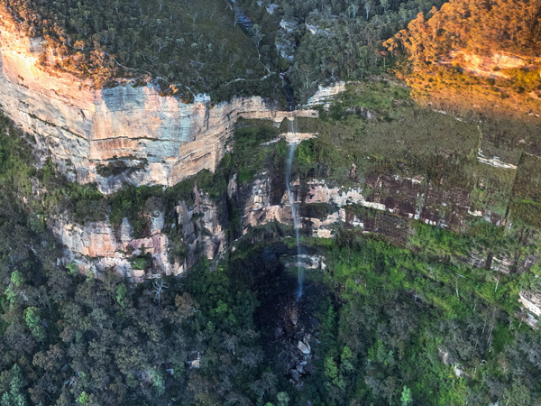 Bridal Veil Falls at Govetts Leap in Blackheath, NSW