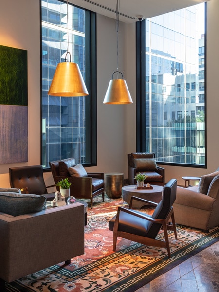 The lobby space of Next Hotel