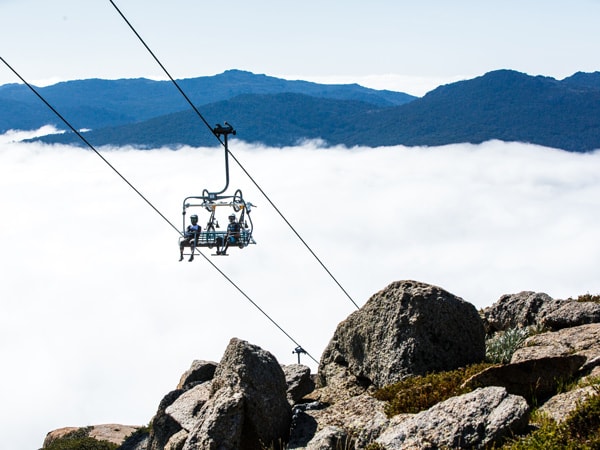 a chairlift at Thredbo Mountain Bike Park