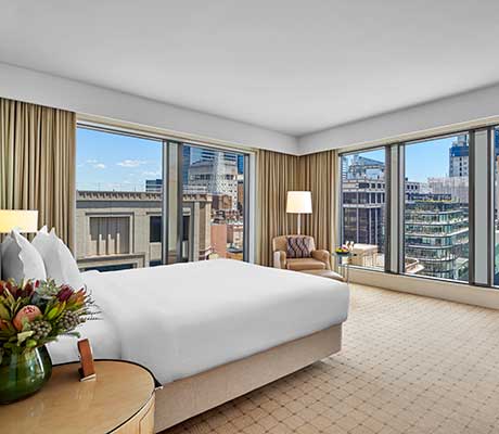 Deluxe Suite Bedroom, The Fullerton Hotel Sydney Australia