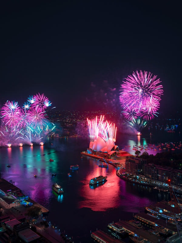 NYE fireworks in Sydney Harbour. (Image: Destination NSW)