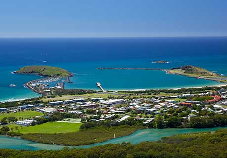 Aerial, Pacific Marina Luxury Apartments, Coffs Coast, NSW Australia