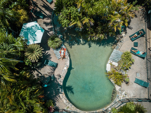 the saltwater pool at Coral Beach Lodge, Port Douglas accommodation