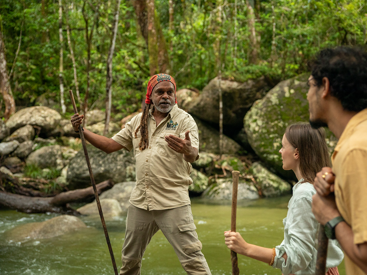 Kuku Yalanji guide at the Mossman Gorge Cultural Centre