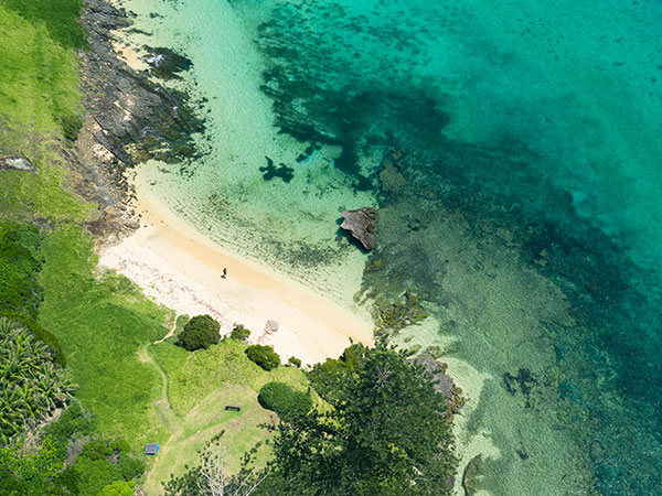 secluded beach on lord howe island