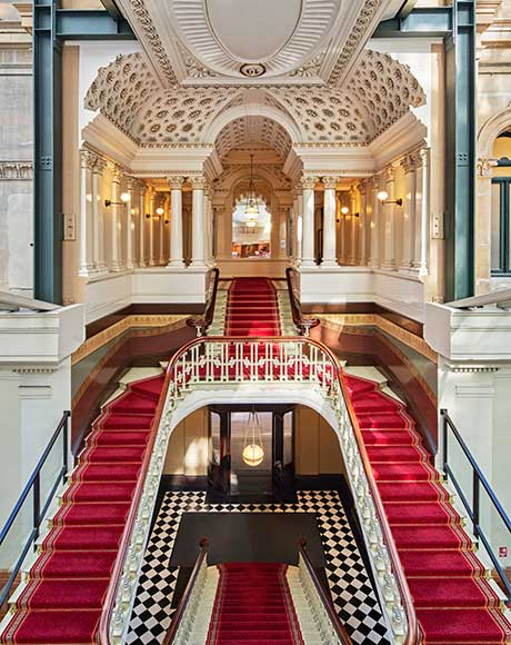 Grand Staircase. The Fullerton Hotel Sydney Australia