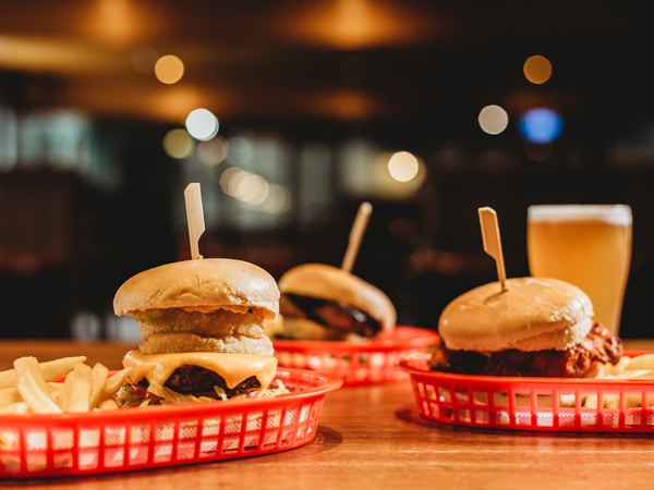 burgers at The Local Pub, Thredbo