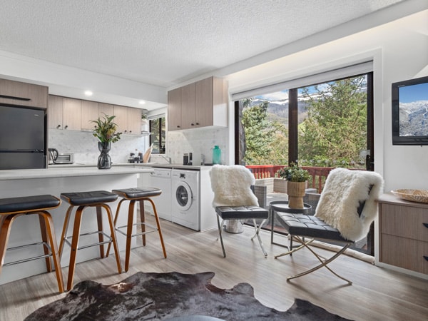 the kitchen at Thredbo Alpine Apartments