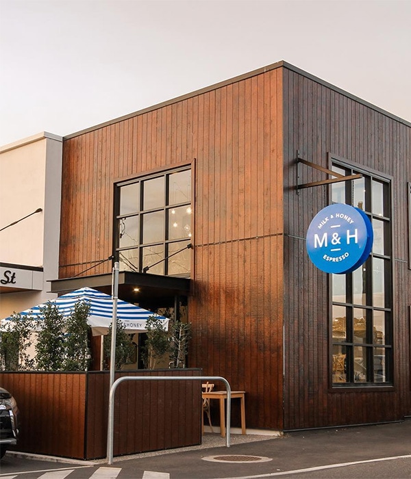 Outside Milk & Honey Espresso Bar