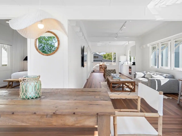 a cosy living room interior at Hamptons of Noosa, Tewantin