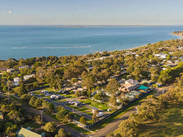 an aerial view of Anchor Belle, Phillip Island camping spot