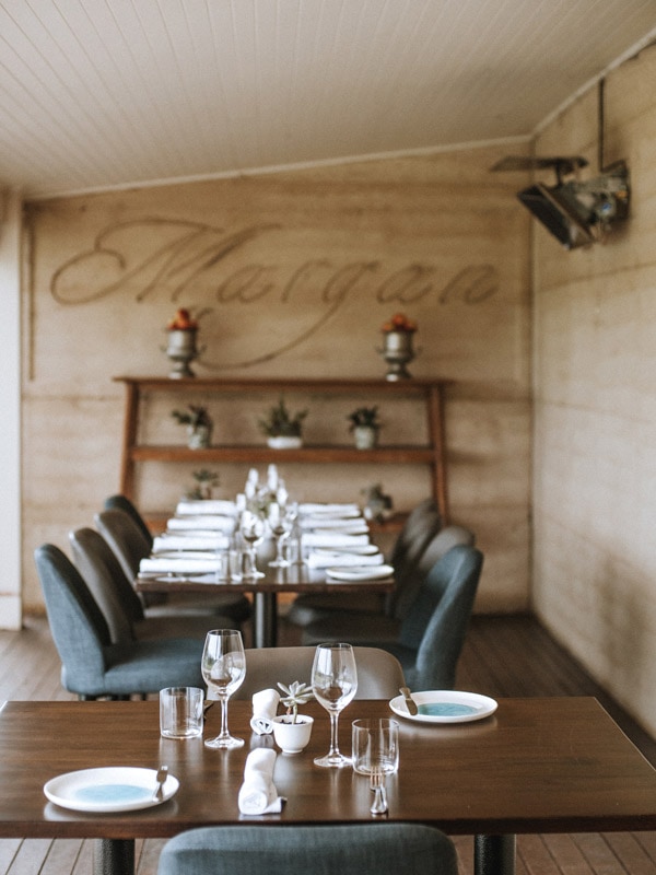 the dining space at Margan Wines
