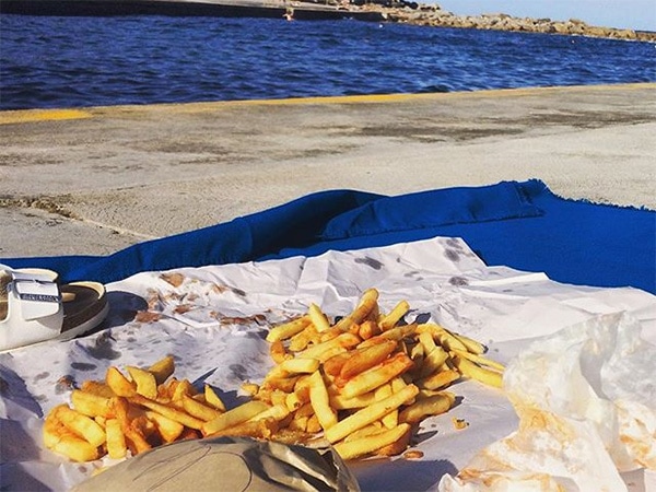 Out Of The Blue chips in Clovelly