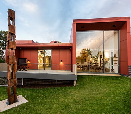 Red facade, Mudgee Arts Precinct, Mudgee Region, NSW