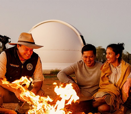 Camp fire, Earth Sanctuary, Red Centre, Australia