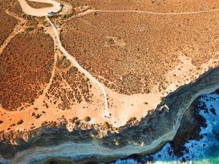 Aerial view of sea cliffs of the Great Australian Bight