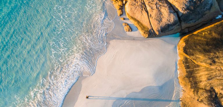 Aerial view of beach in Australia