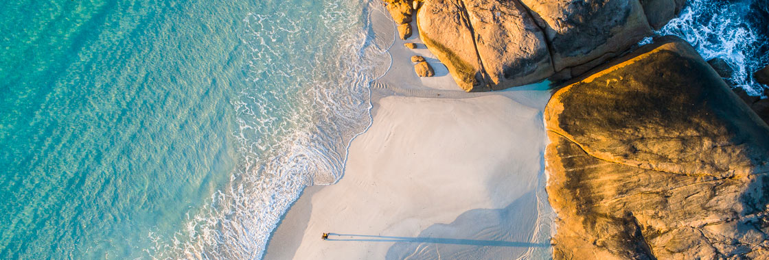 Aerial view of beach in Australia