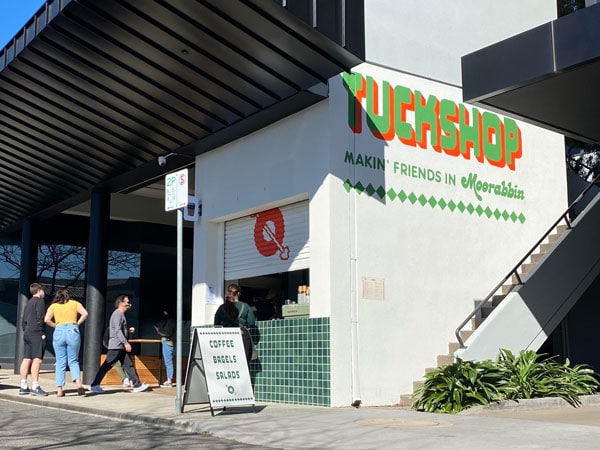 External shot of Comma Tuckshop in Melbourne's suburbs