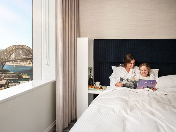 Mom and kid, Marriott Sydney Harbour Hotel, NSW Australia