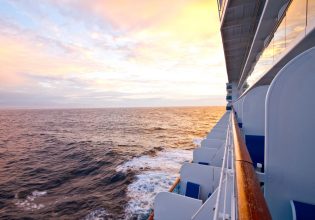 view of the ocean from onboard a cruise ship