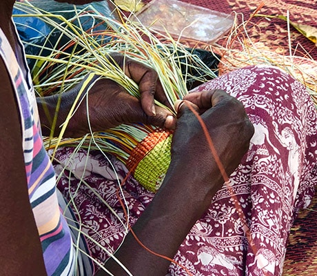 Dilly bag making, Yolngu Women's Tour, Lirrwi Tourism, East Arnhem Land, Australia