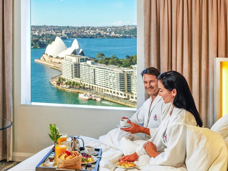 Breakfast in bed, Sydney Opera House View, Sydney Harbour Marriott