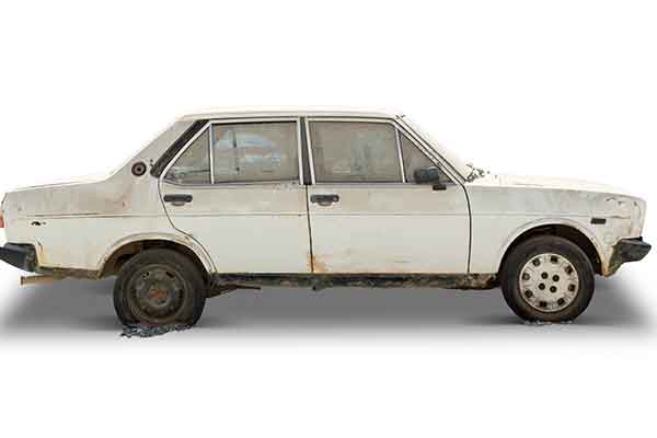 beat up car