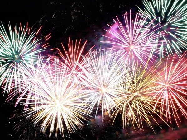 Fireworks in the sky.