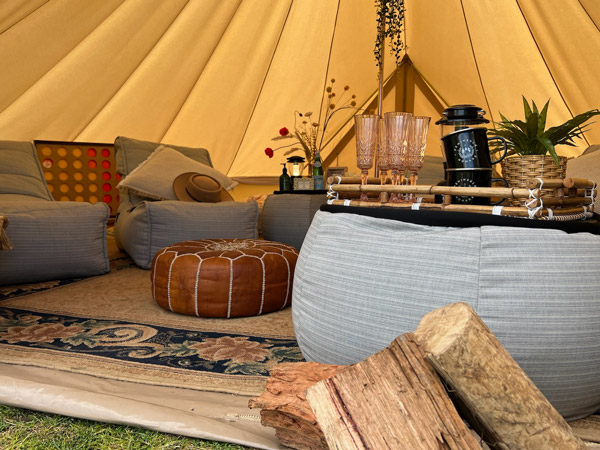 a look inside one of the tents at Glamping at The Ranch, Mornington Peninsula 