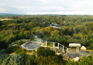 an aerial view of the Peninsula Hot Springs