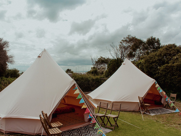 glamping tents at Happy Glamper, Mornington Peninsula