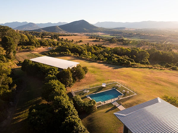 Aerial shot, Mt. French Lodge, Scenic Rim, Queensland Australia