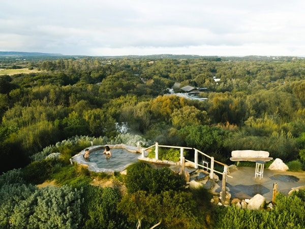 an aerial view of the Peninsula Hot Springs