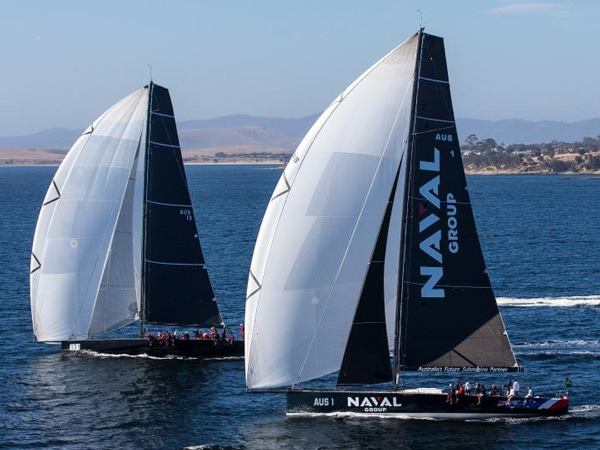 Two yachts racing.