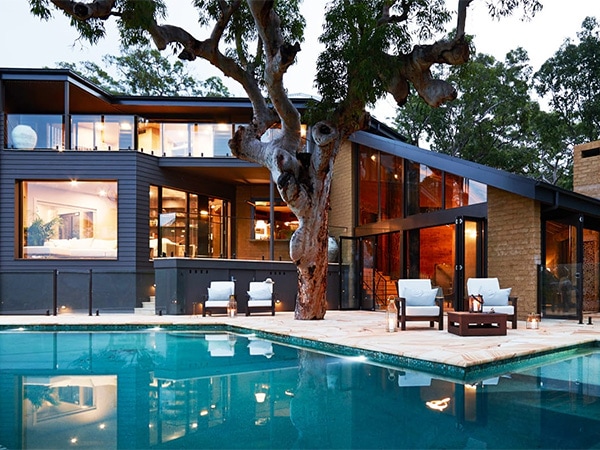 poolside at pretty beach house