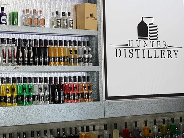 Bottles of liquor from Hunter Distillery