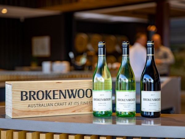 Brokenwood Wines on display at their cellar door in Pokolbin