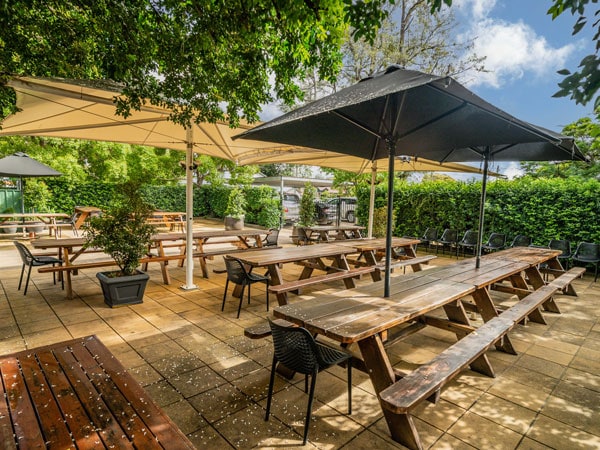 a spacious al fresco dining spot at The Caledonian Hotel