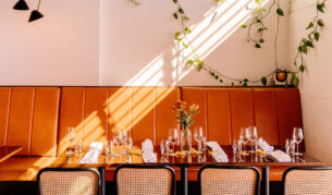 the light-filled dining space at El Ocaso, Yamba