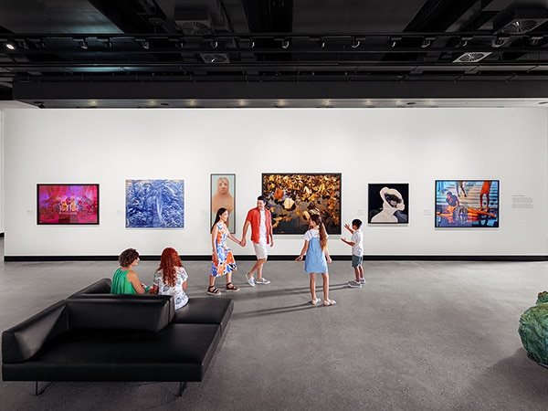 Kids in HOTA gallery, Home of the Arts, Queensland, Australia