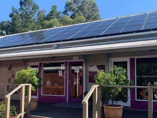 Solar Panels on the roof of Jing Jo Cafe