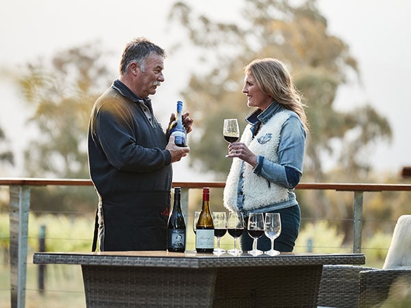 Wine drinking, Clayfield Wines, Grampians, Victoria, Australia