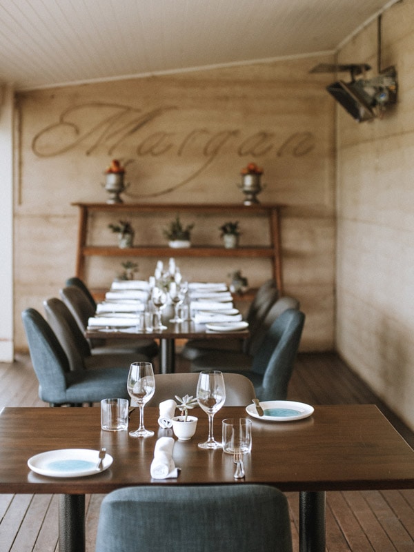 the dining space inside Margan Estate Restaurant