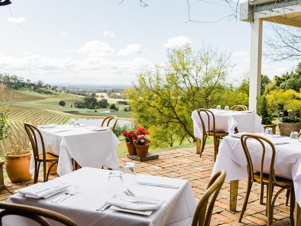 an alfresco dining setup at Bistro Molines