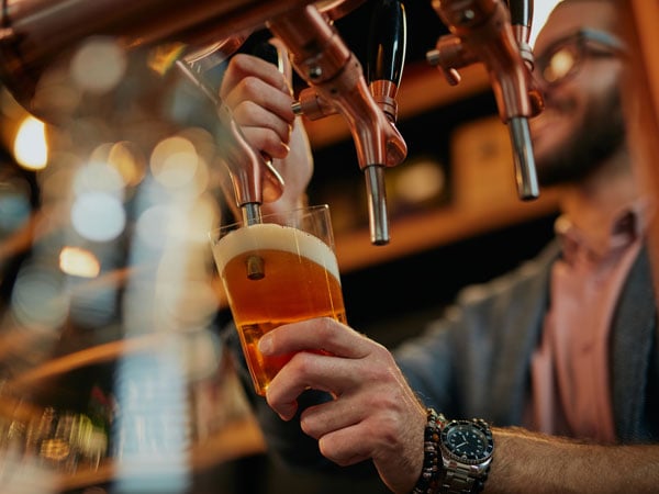 Getty image of beer being poured