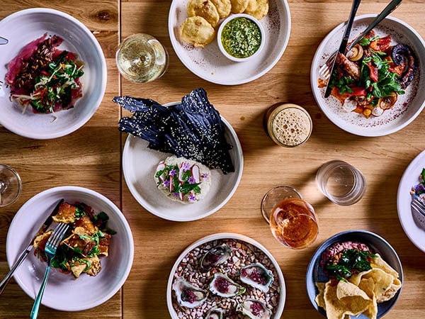 Flatlay of Mockingbird Cafe's delicious food offerings